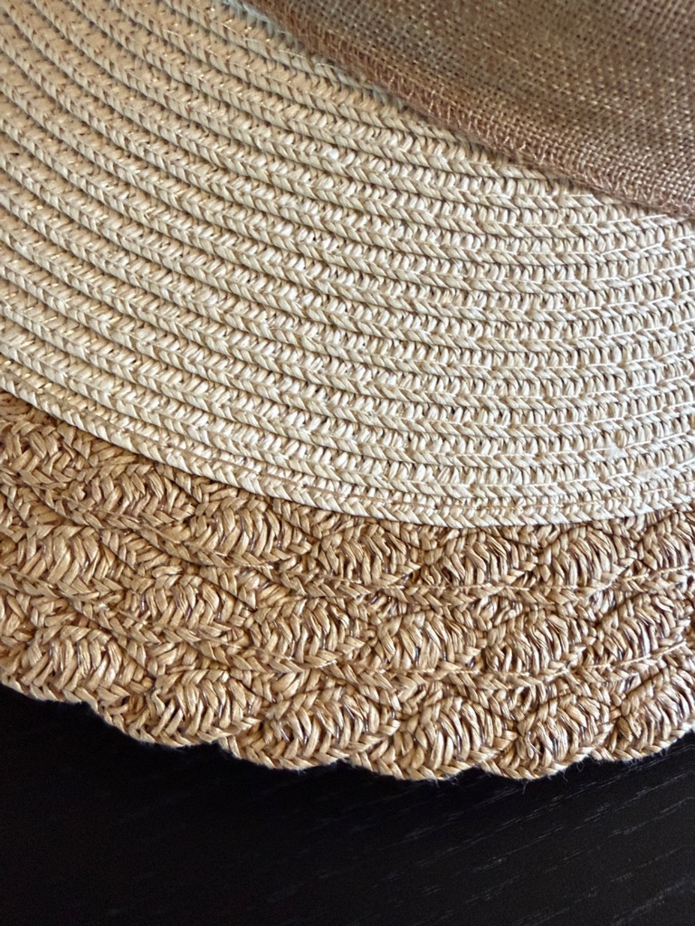 Wide Brim Straw Sun Hat Beige Ribbon Bow New No tag - Picture 5 of 14